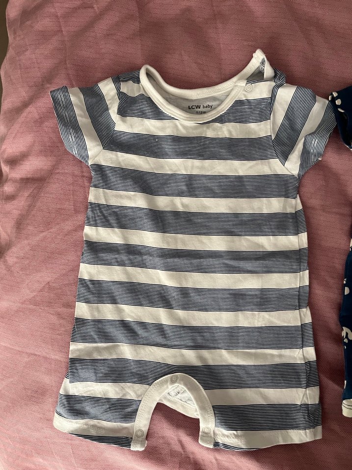 Gri Kısa Kollu Bebek Tulum - Görsel 3