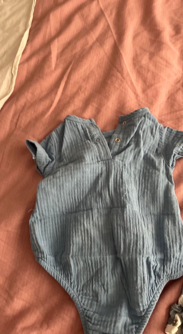 Mavi Keten Bebek Erkek Kısa Kollu Takım - Görsel 5