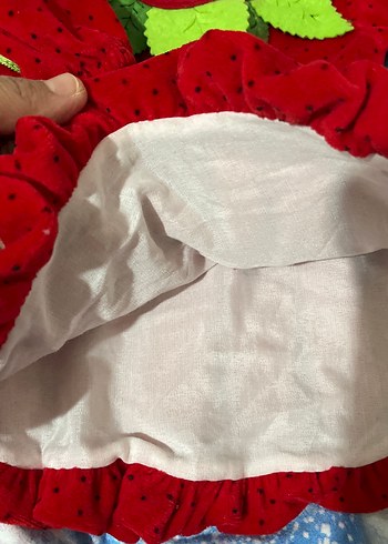 Kız Çocuk Kırmızı Nakışlı Uzun Kollu Elbise - Görsel 6