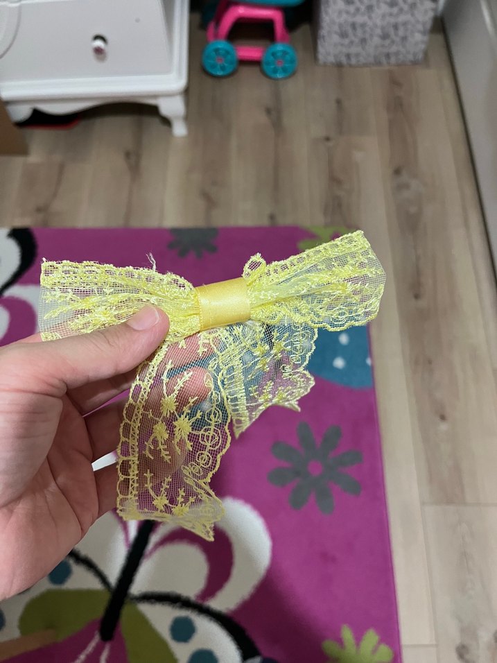 Sarı Kız Çocuk Uzun Kollu Fırfırlı Elbise - Görsel 5