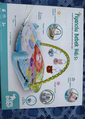 Piyanolu Bebek Oyun Halısı - Pastel Renkli
