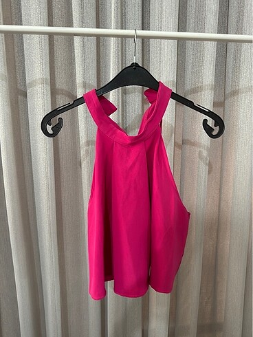 Pembe Crop Bluz