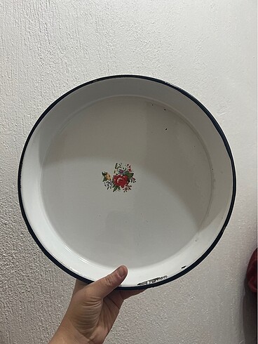 Beden çeşitli Renk Emaye Çinko Tepsi / Annemin Çeyizinden