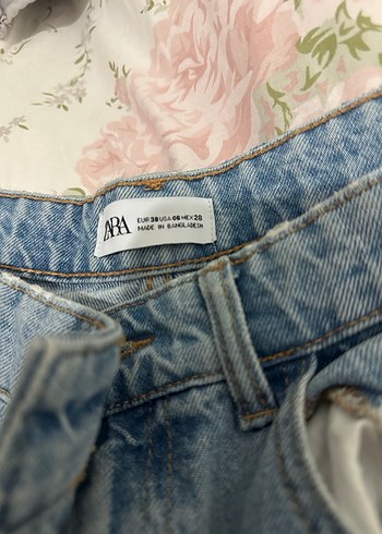 Mavi Bol Kesim Uzun Kadın Kot Pantolon - Görsel 3