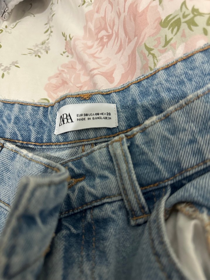 Mavi Bol Kesim Uzun Kadın Kot Pantolon - Görsel 3