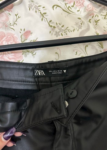 Siyah Deri Mini Etek - Görsel 3