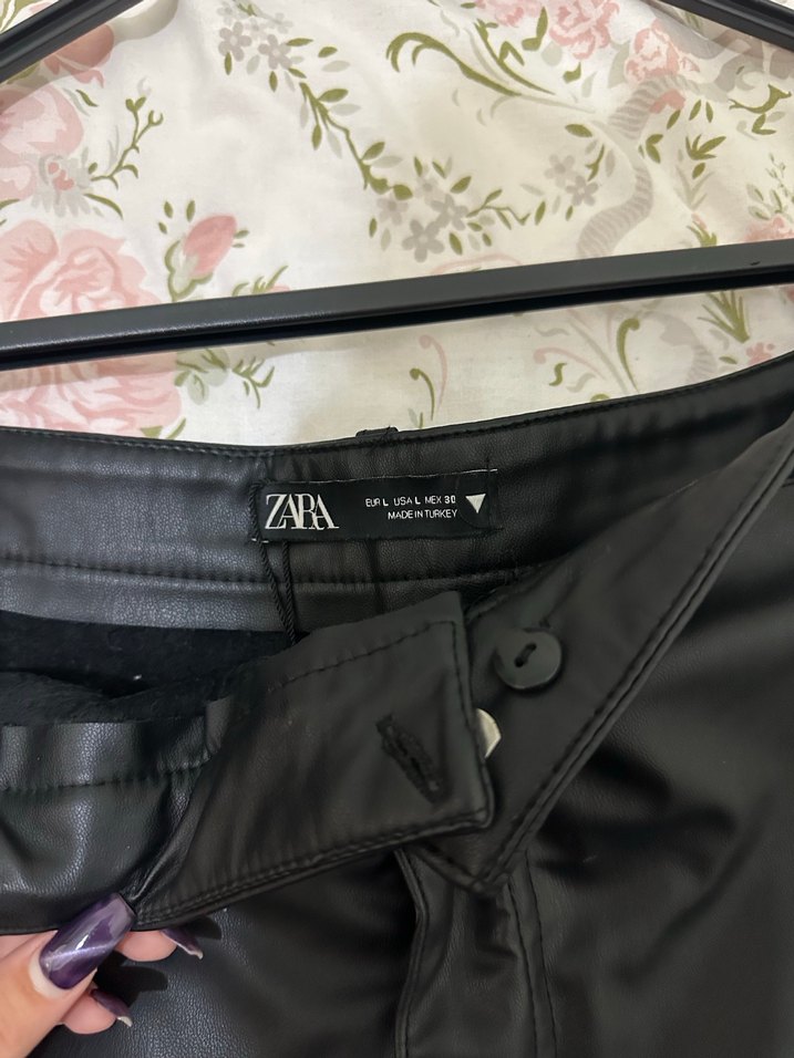 Siyah Deri Mini Etek - Görsel 3