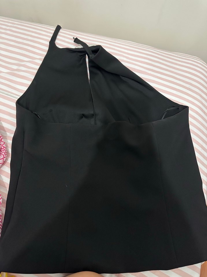 Siyah kurdeleli kadın şık top - Görsel 2