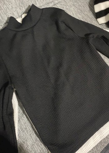 Beyaz Kadın Keten Örgü Kazak - Görsel 3