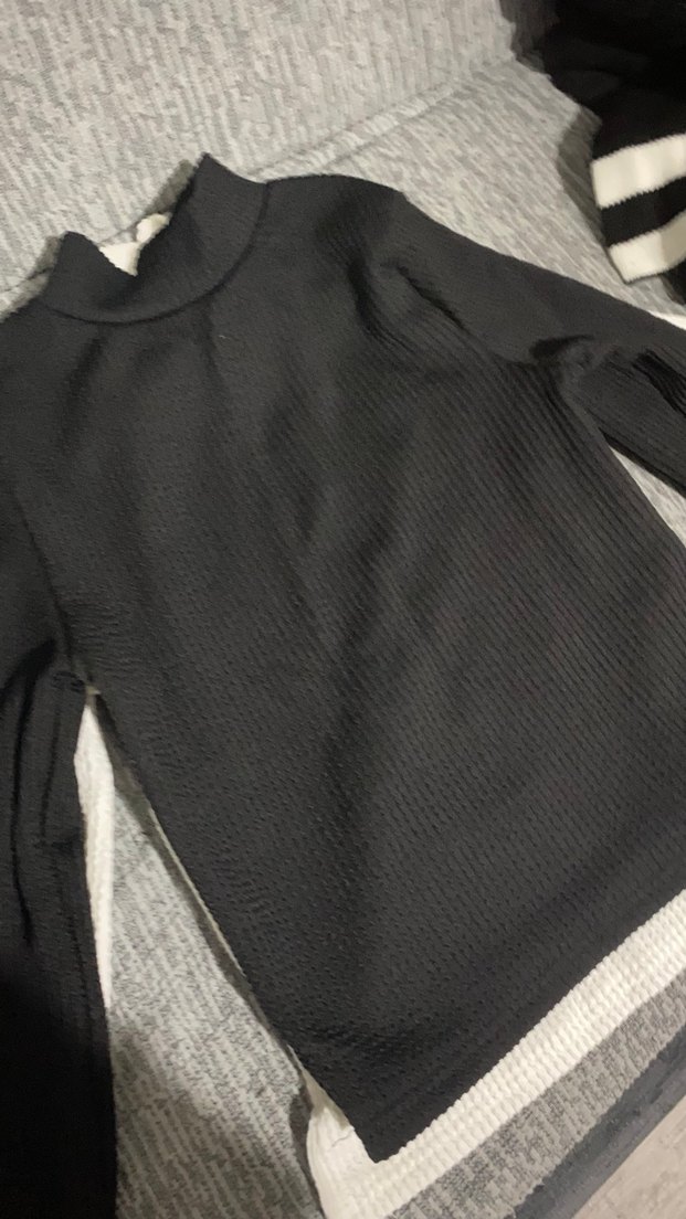 Beyaz Kadın Keten Örgü Kazak - Görsel 3