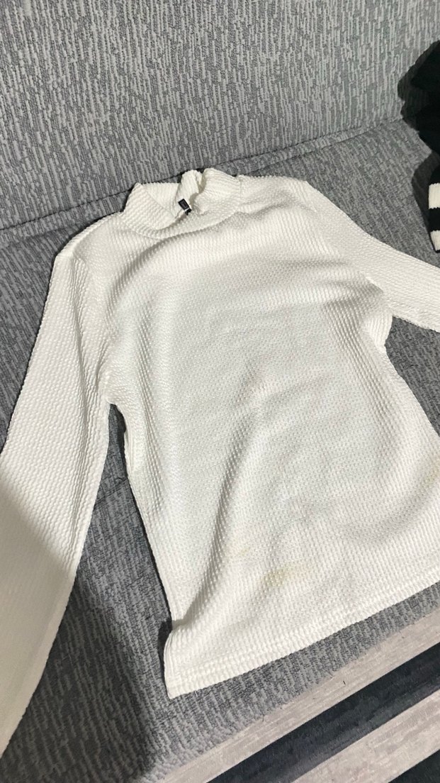 Beyaz Kadın Keten Örgü Kazak - Görsel 2
