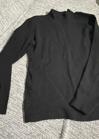 Siyah Balıkçı Yaka Midi Kadın Kazak - Görsel 2