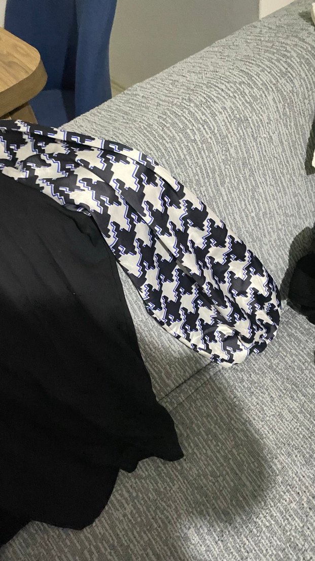 Drapeli Siyah Kadın Uzun Kollu Salaş Tişört - Görsel 2