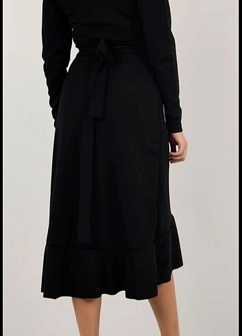 38 Beden siyah Renk Kadın midi elbise