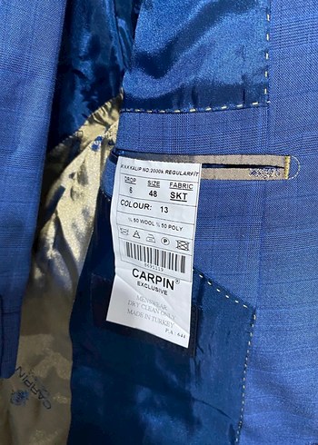 Erkek Mavi Düğmeli Klasik Takım Elbise - Görsel 3