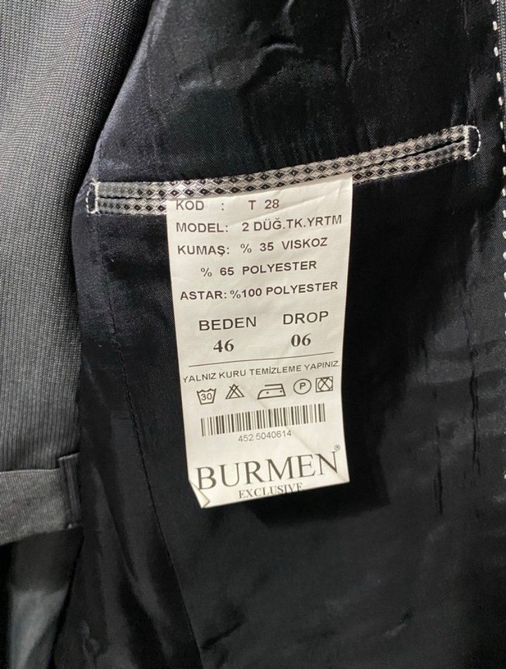 Gri Düğmeli Erkek Takım Elbise - Görsel 3