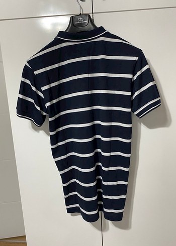 Navy Çizgili Kısa Kollu Polo Tişört - Görsel 3