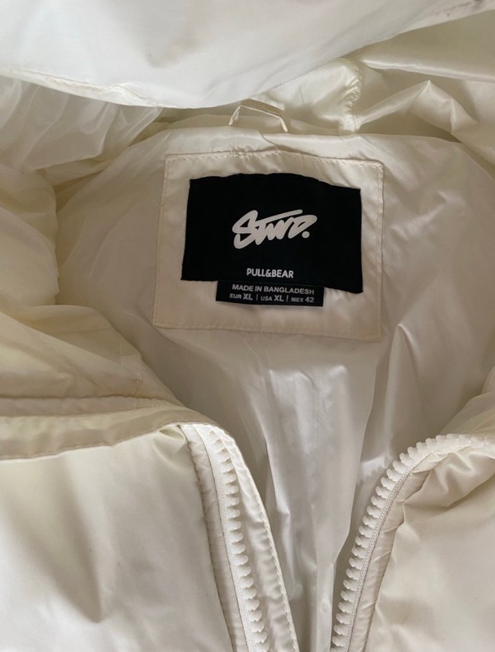 Beyaz Fermuarlı Kışlık Mont - Görsel 3