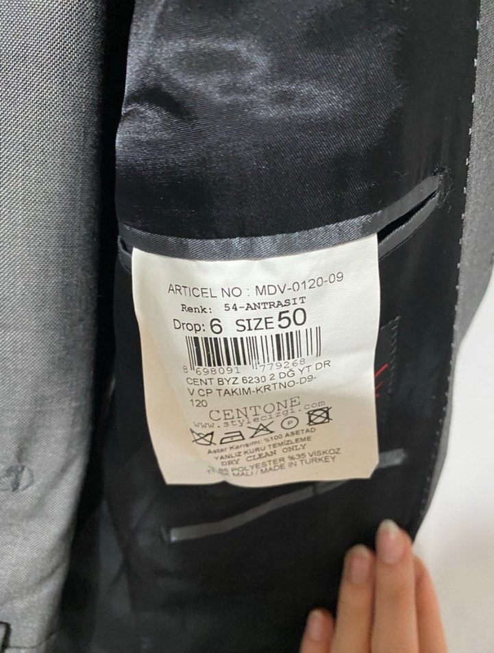 Gri Erkek Düğmeli Notch Yaka Takım Elbise - Görsel 3