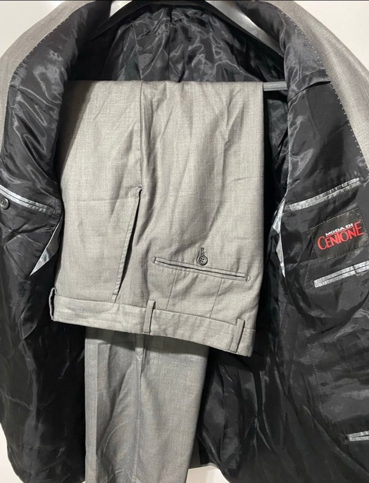 Gri Erkek Düğmeli Notch Yaka Takım Elbise - Görsel 2