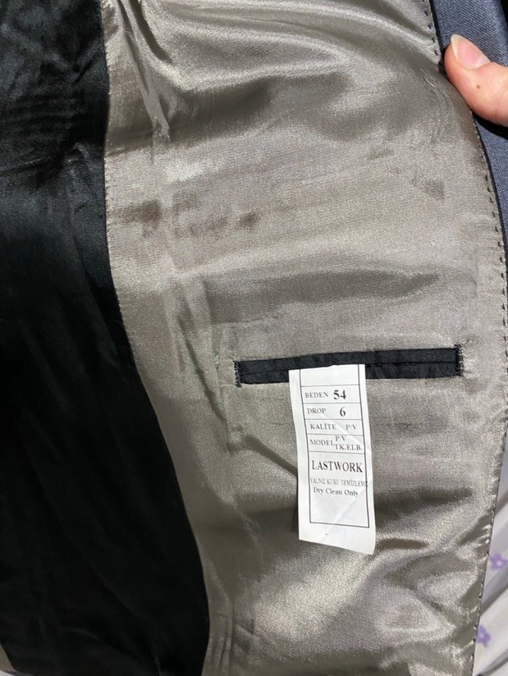 Erkek Gri Düğmeli Ofis Takım Elbise - Görsel 3