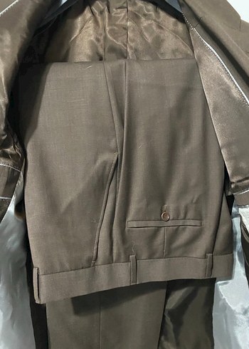 Kahverengi Erkek Takım Elbise Dügmeli - Görsel 2