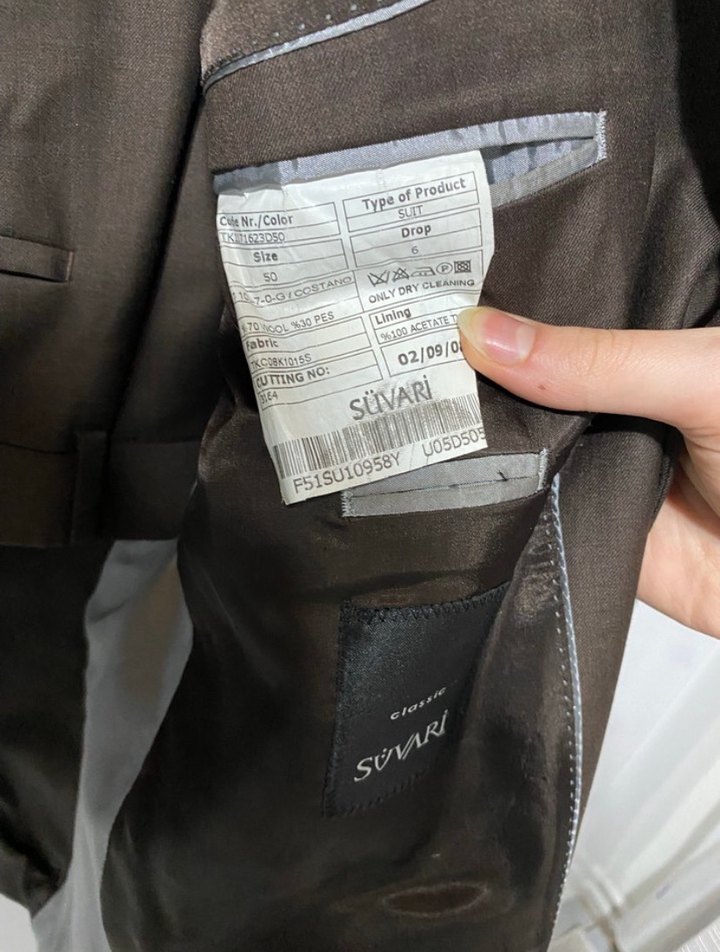 Kahverengi Erkek Takım Elbise Dügmeli - Görsel 3