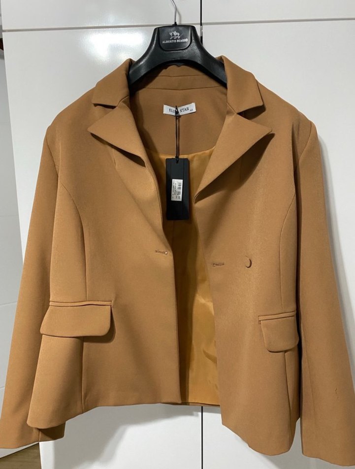 Bej Mini Kadın Blazer Ceket - Görsel 3