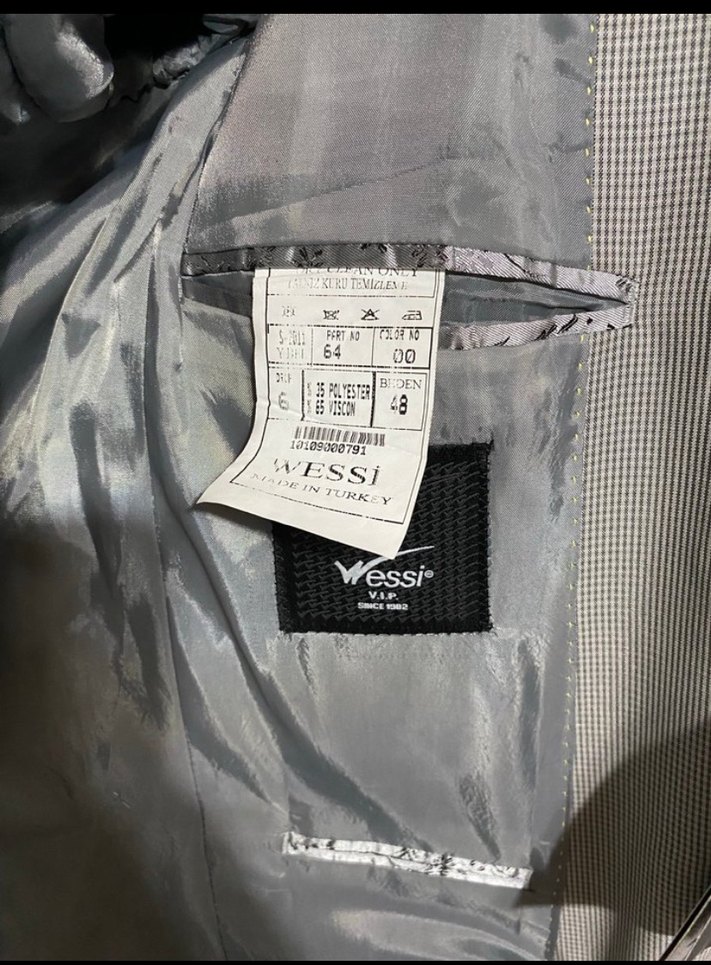 Gri Erkek Takım Elbise Notch Yaka - Görsel 3