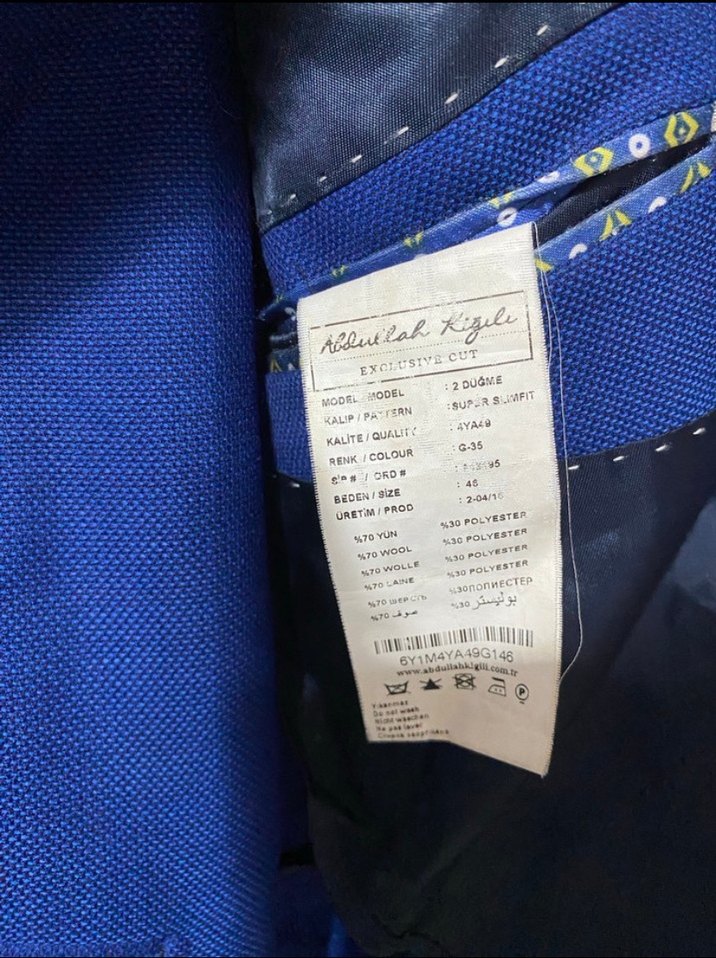 Düğmeli Koyu Mavi Erkek Takım Ceket - Görsel 3