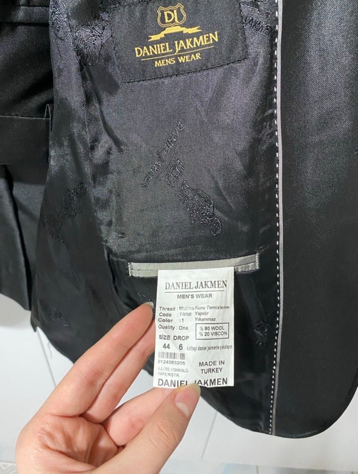 Düğmeli Siyah Erkek Ofis Ceket - Görsel 3