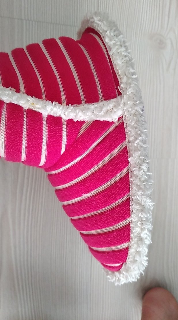 Kız Çocuk fuşya Zebra Desenli Sıcak Ev Terliği - Görsel 3