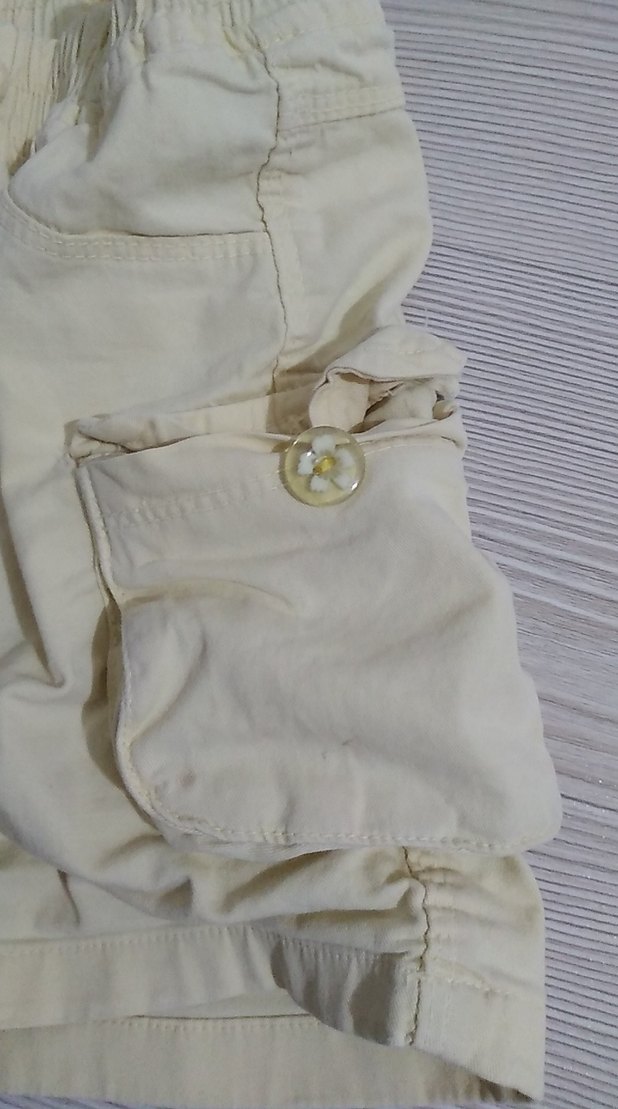 kız Çocuk Rahat Kesim açık sarı Şort - Görsel 3