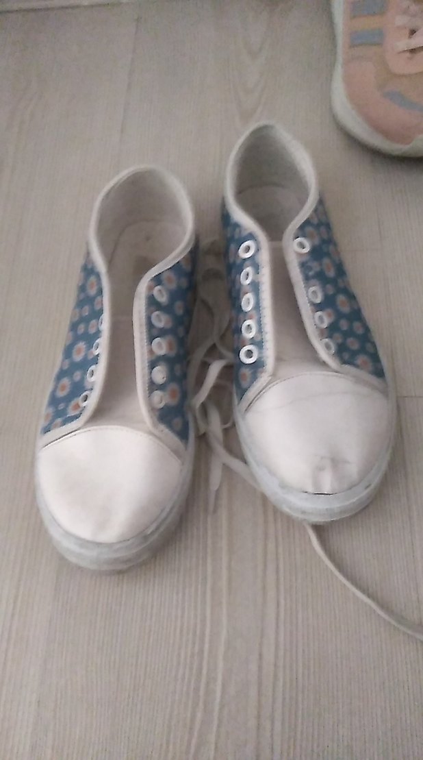 bağcıklı Beyaz kız Spor Ayakkabı - Görsel 2