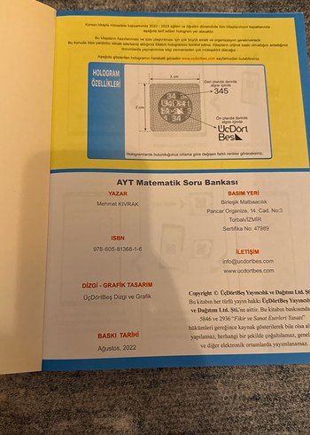  345 AYT Kimya ve Matematik Soru Bankası