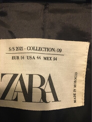 52 Beden Zara erkek ceket?