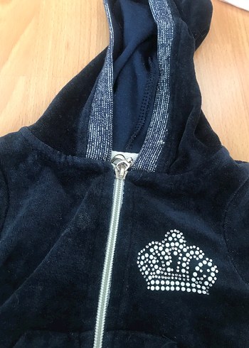 Kız Çocuk Parlak Mavi Kapüşonlu Fermuarlı Sweatshirt - Görsel 3