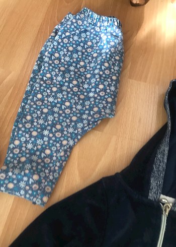 Kız Çocuk Parlak Mavi Kapüşonlu Fermuarlı Sweatshirt - Görsel 5