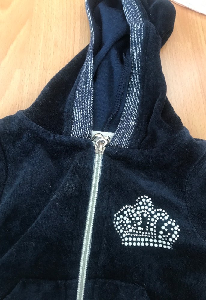 Kız Çocuk Parlak Mavi Kapüşonlu Fermuarlı Sweatshirt - Görsel 3