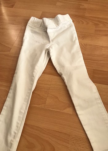 Kız Çocuk Beyaz Pamuk Pantolon - Görsel 2