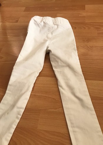 Kız Çocuk Beyaz Pamuk Pantolon - Görsel 3