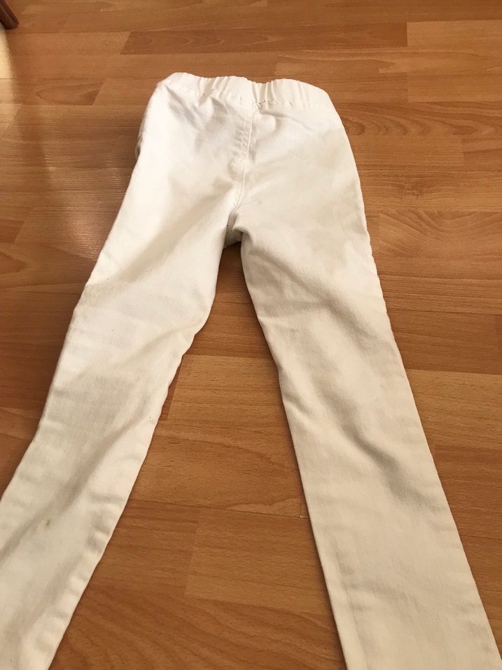 Kız Çocuk Beyaz Pamuk Pantolon - Görsel 3