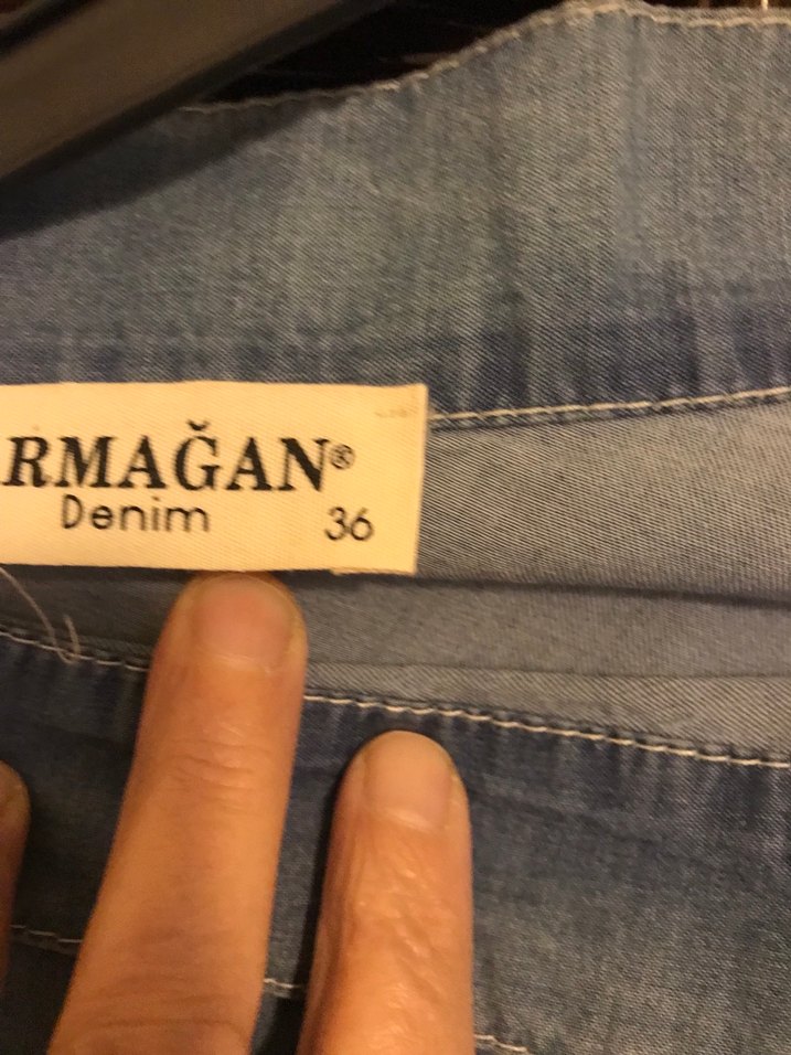 Bej Uzun Denim Kadın Etek - Görsel 4