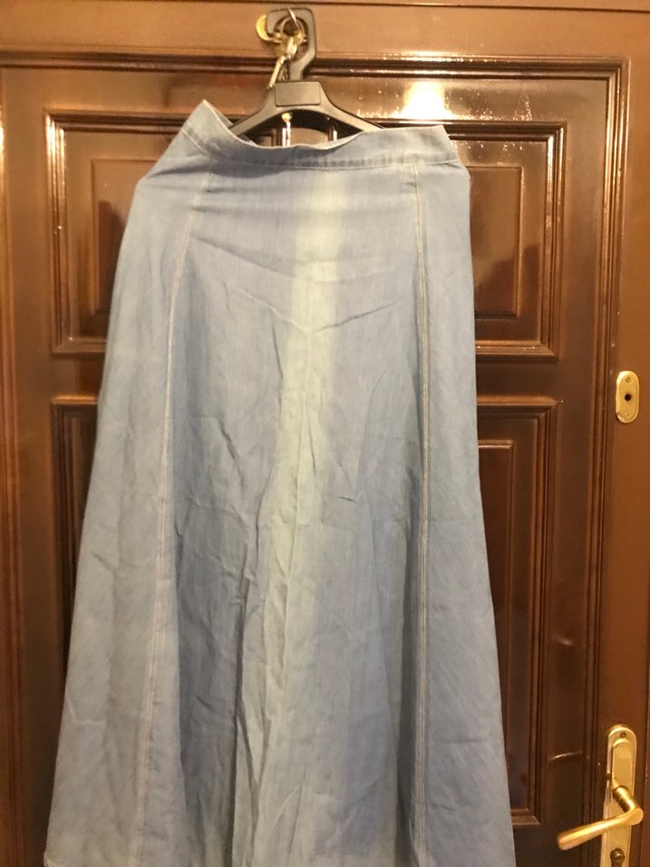 Bej Uzun Denim Kadın Etek - Görsel 2