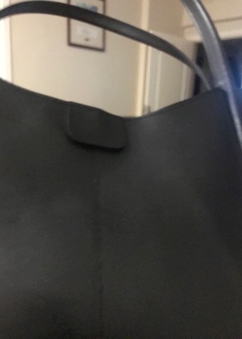 Siyah Deri Tokalı Kadın Çanta - Görsel 4