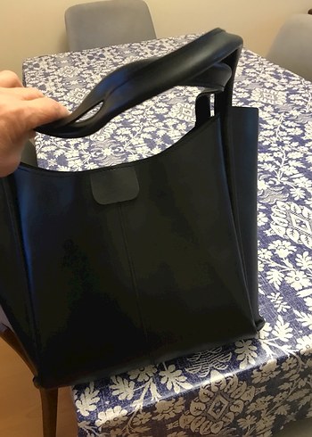 Siyah Deri Tokalı Kadın Çanta - Görsel 6