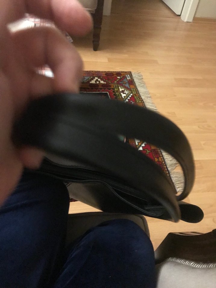 Siyah Deri Tokalı Kadın Çanta - Görsel 5