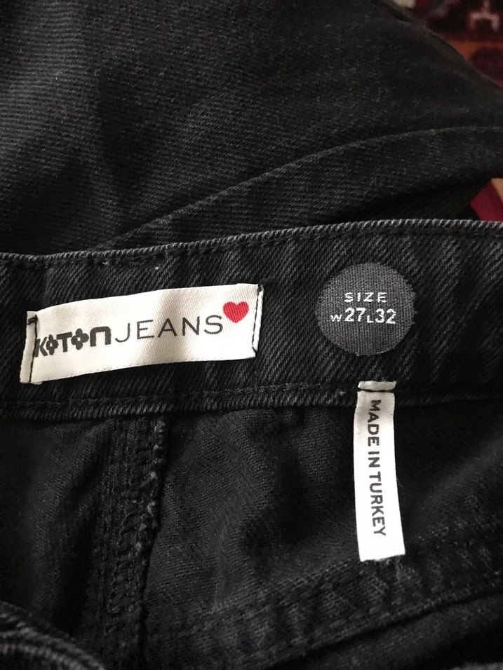 BayanSiyah Regular Fit Denim Pantolon - Görsel 3