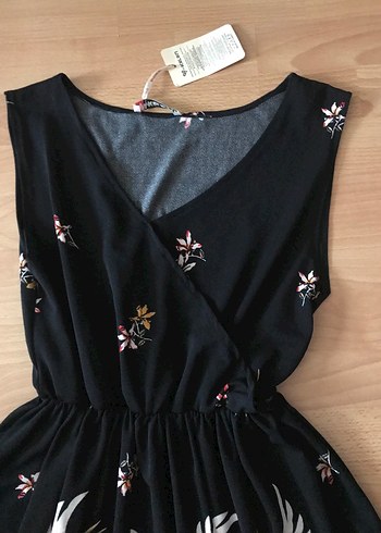 Siyah Kuş Desenli Bohem Uzun Elbise - Görsel 4