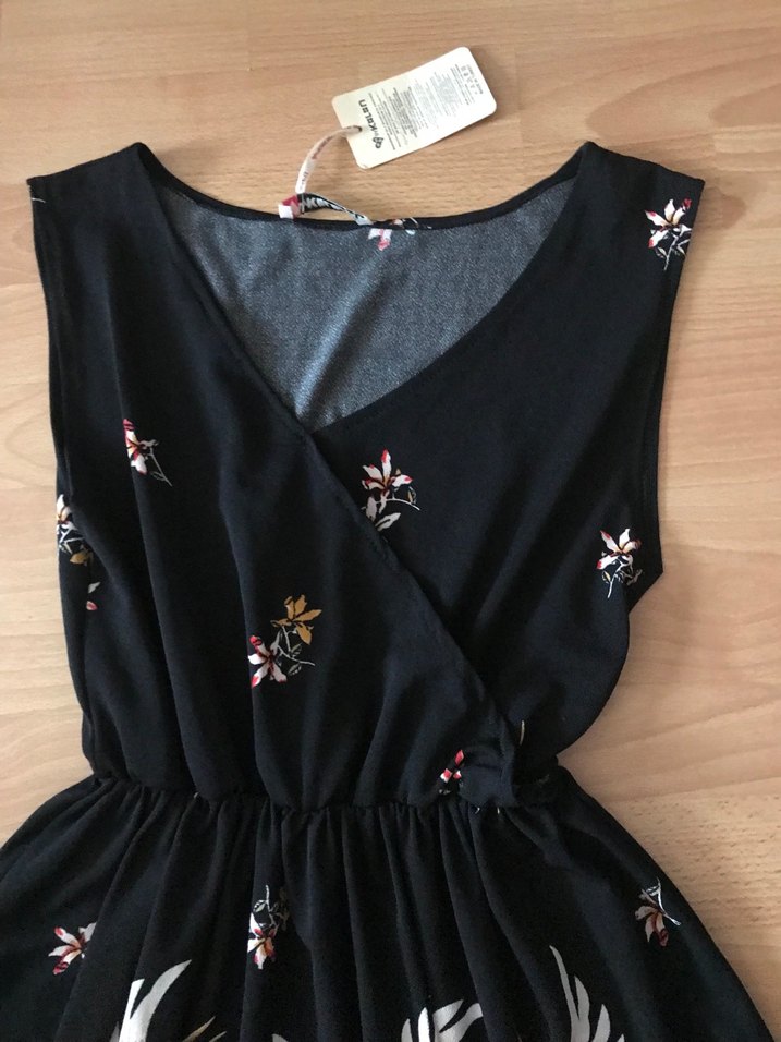 Siyah Kuş Desenli Bohem Uzun Elbise - Görsel 4